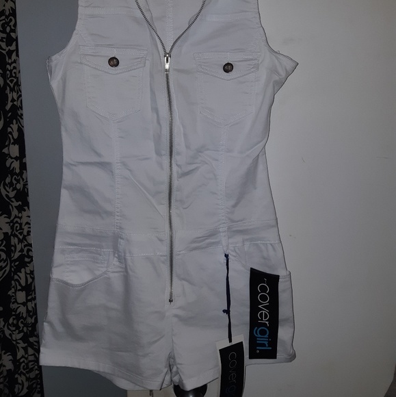 Stretchy jean romper /white - Picture 4 of 4